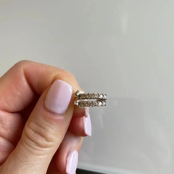 Genuine 925 Sterling Silver “C” Shaped Earrings - Picture 4 of 9